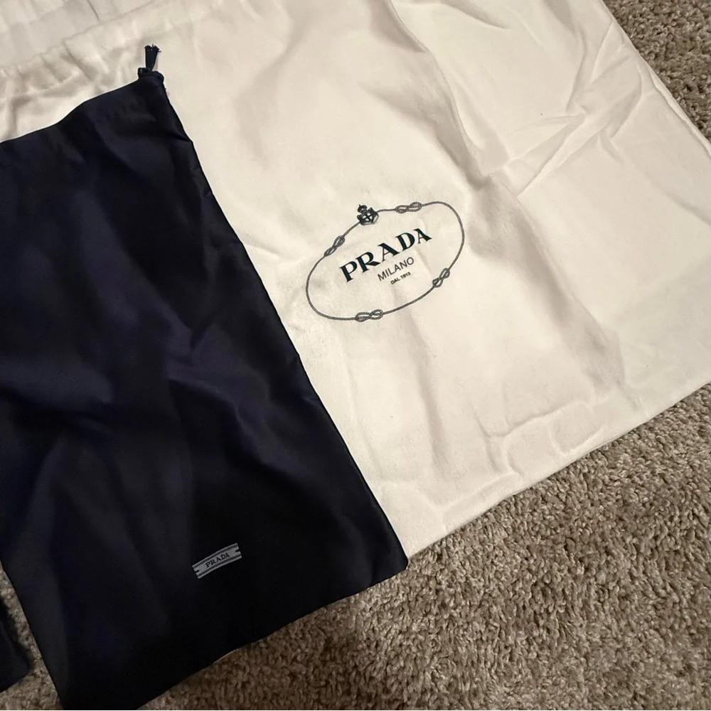 Prada White Logo Dust Bags 2 also with Navy 6 Bags